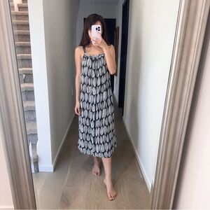 Farm Rio Black and White Patterned Dress XS Vacation